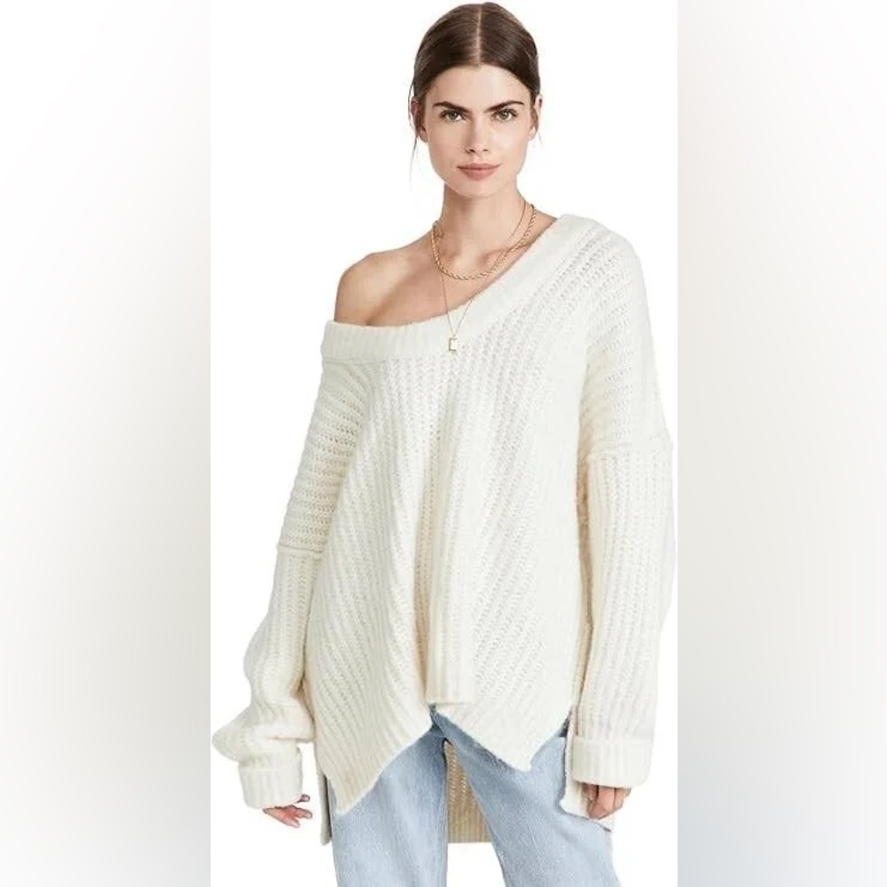 Free People Cream Knit Sweater